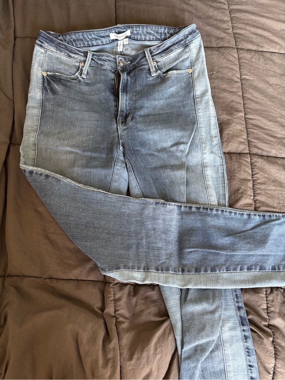 Good American Two-Tone Light and Medium Blue Skinny Jeans